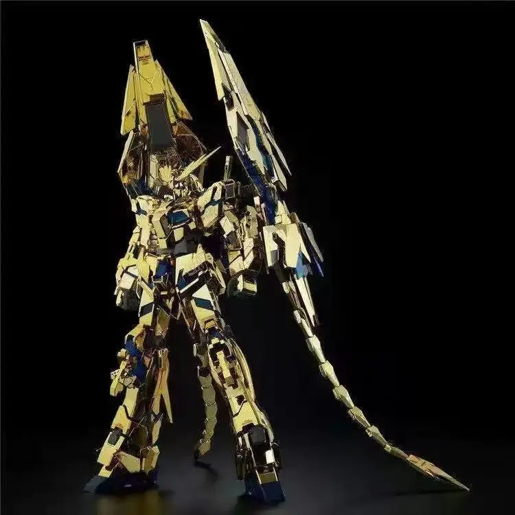 In Stock XINGDONG HG 1/144 Rx-0 Unicorn 03 anime Figure Gold Coating Customized Robot Assembly PVC Model Christmas Toys Gifts