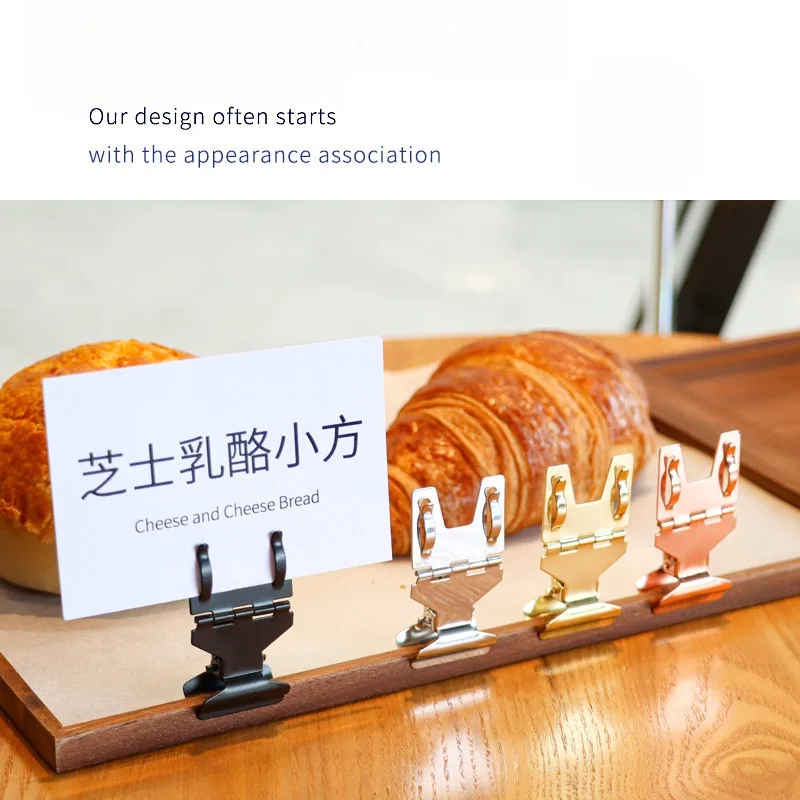 30 Pieces Metal Price Label Holder Ticket Name Card Clip Snap Pop Clip Sign Holder Stand Food Price Clip Shelf Talker