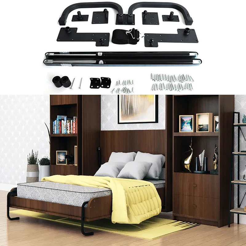 Hot Sale Invisible Frames Hardware Hidden Gas Piston DIY for Desk Folding Wall Basic Murphy Bed With Spring Mechanism Kits