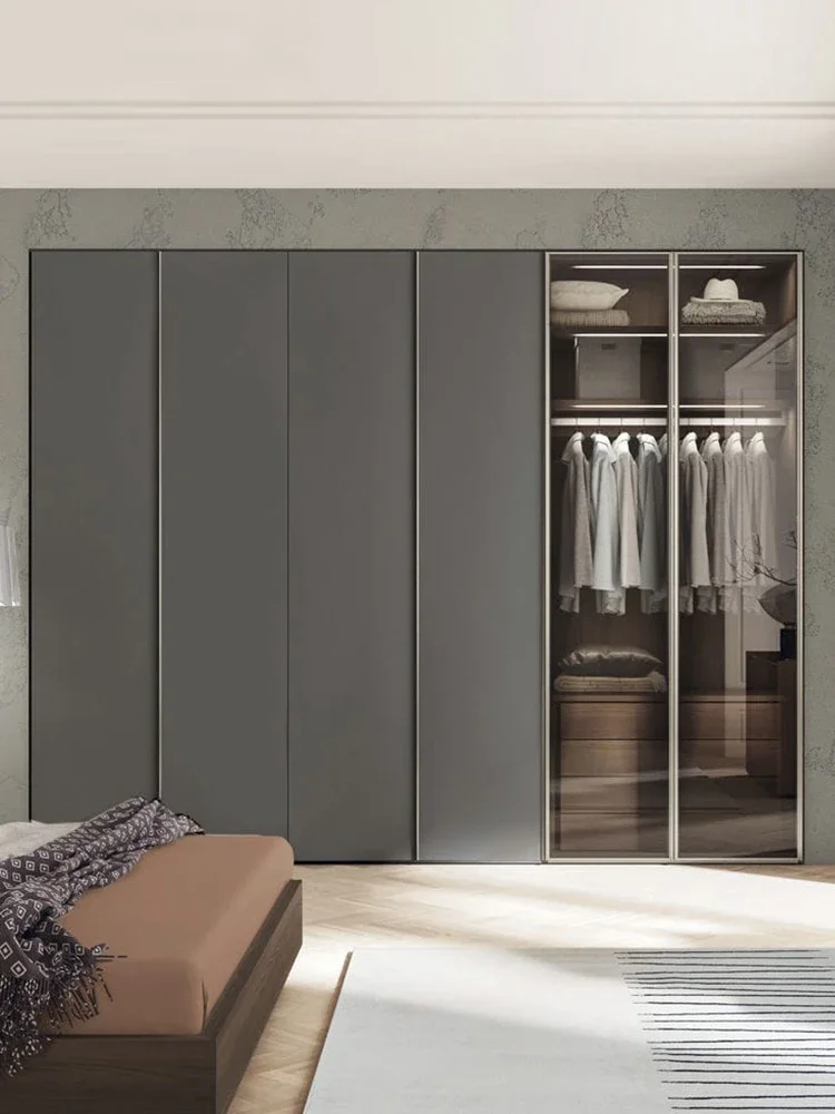 Whole house custom wardrobe home bedroom cloakroom 0 formaldehyde grid board one door to top cabinet customized