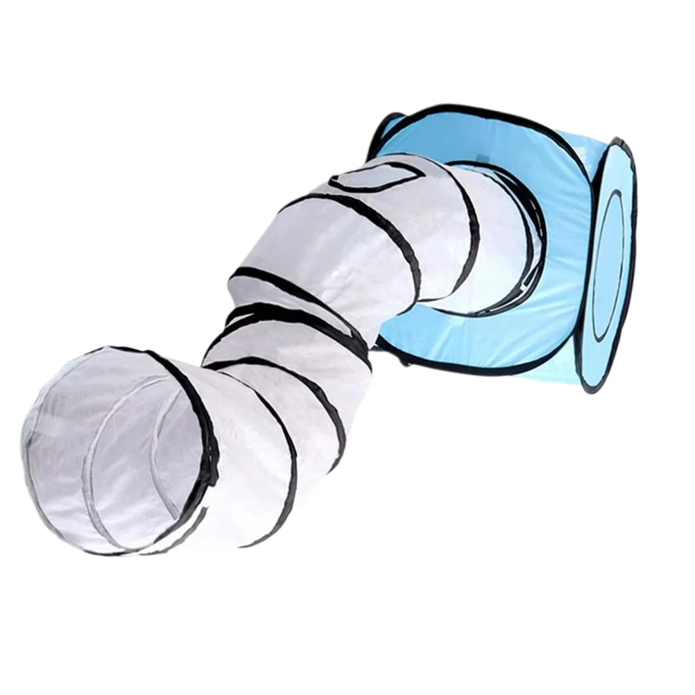 

Cat Tent S Shape Foldable Tunnel Stripe Design Space Saving Pet For Cats Interactive Play Tube Cat Tunnel Pet