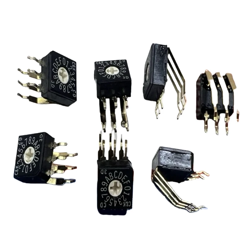 

1PCS/LOTS 100% US C&K CD16RM0AB 0-F/16 bit rotary dip coding switch side adjustment bend foot 3:3 pin position IC Electronic