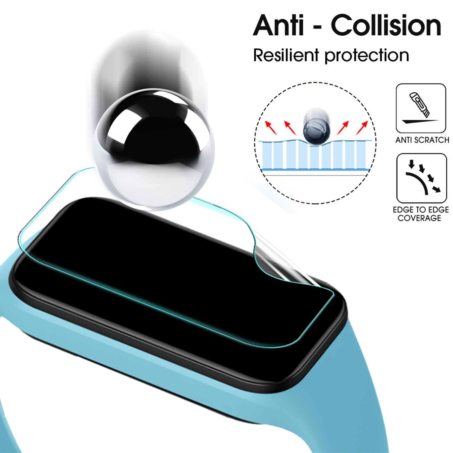 1-6PCS Hydrogel Film For Xiaomi Band 8 9 Active 8 Pro HD Protective Film Anti-Scratch Screen Protector For Mi Band 9Pro 9Active