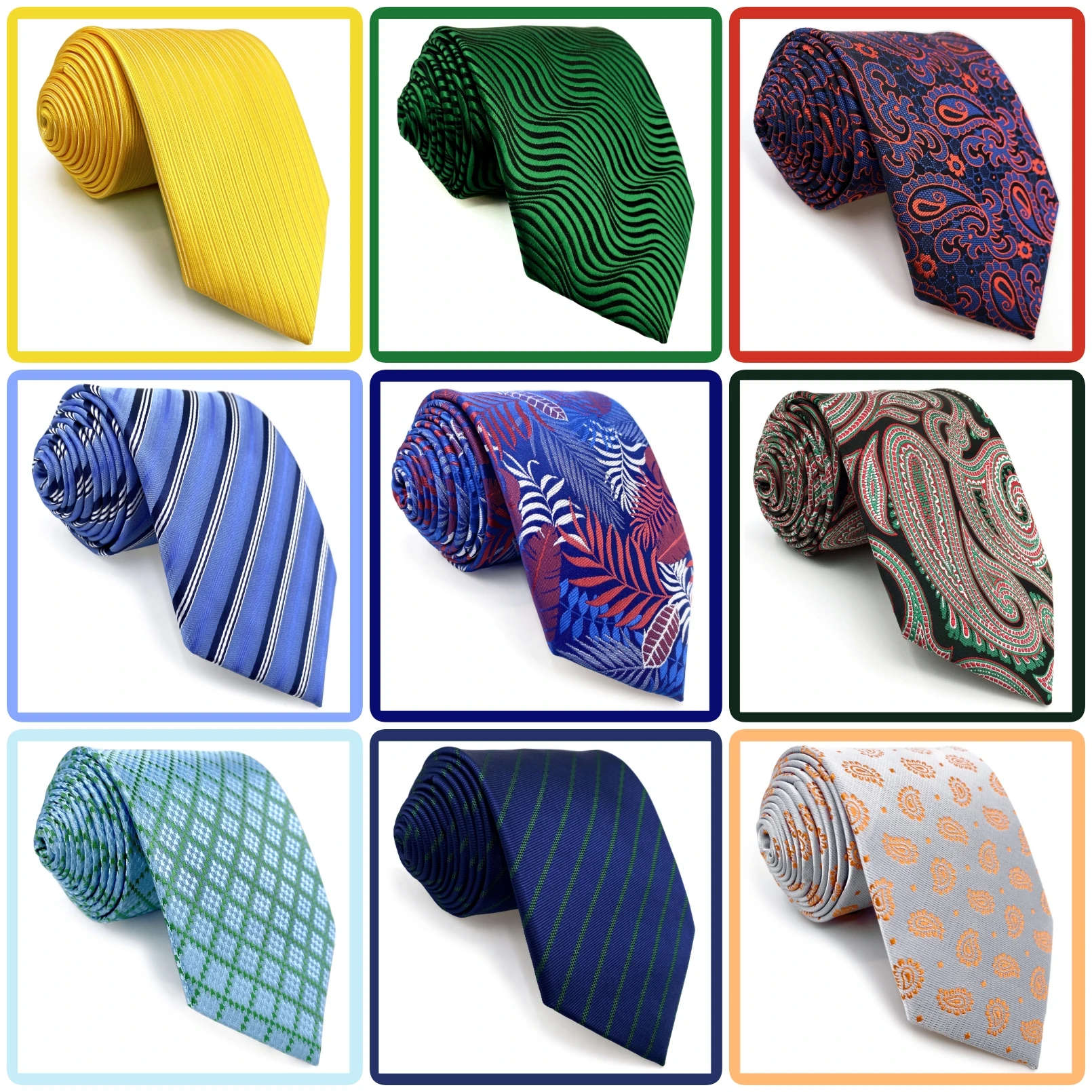 On Sale Neckties for Men Classic Ties Discount Paisley Striped Blue Purple Business Accessories Wedding Formal Dropshipping