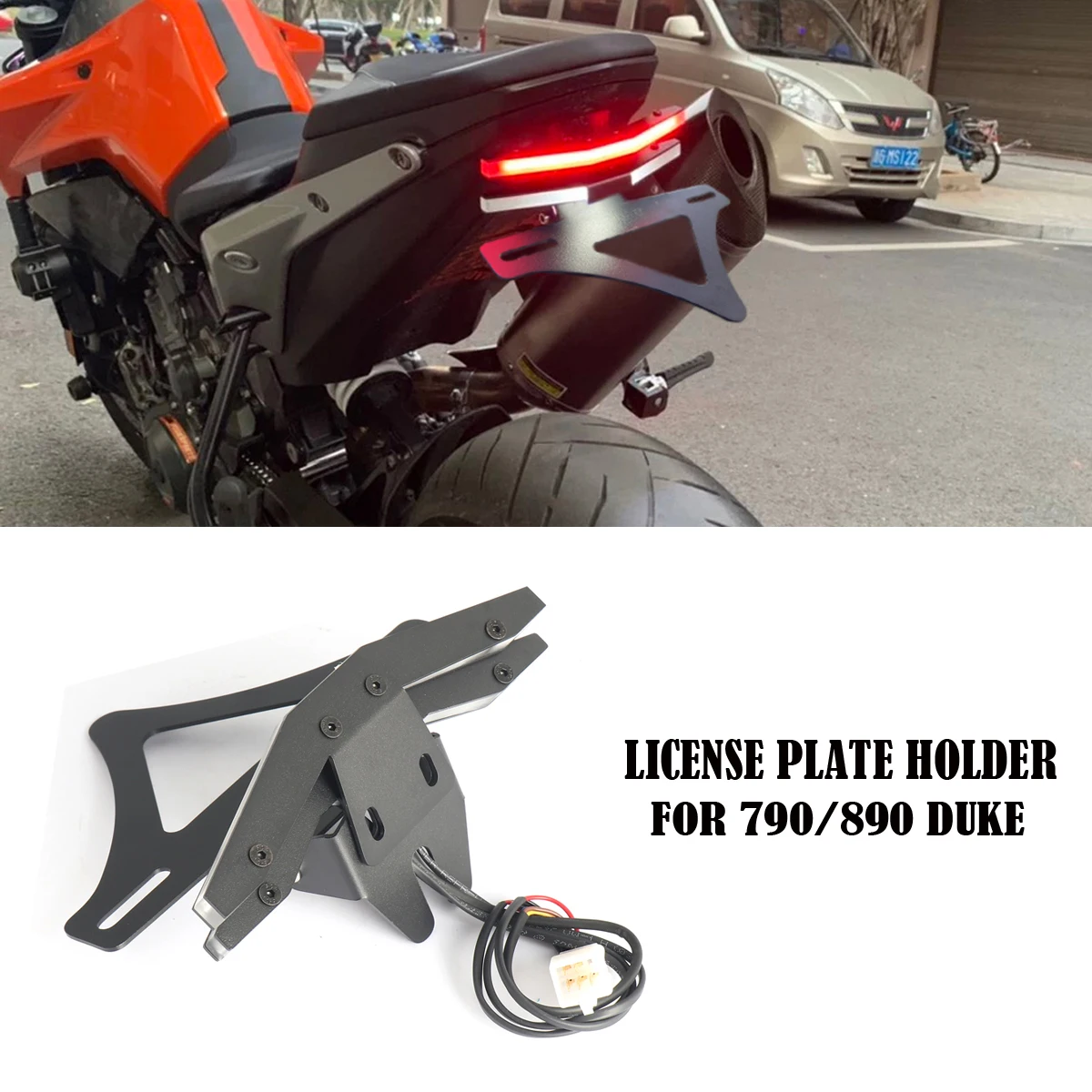 

NEW Motorcycle Rear Short Tail Stock License Plate Holder Tailstock Bracket Kit For KTM 790duke 890duke 2018-2025