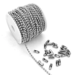 Ball Bead Stainless Steel Chain Necklace Bulk With Matching Connectors Clasps for Jewelry Making Necklace Hanging DIY Crafts