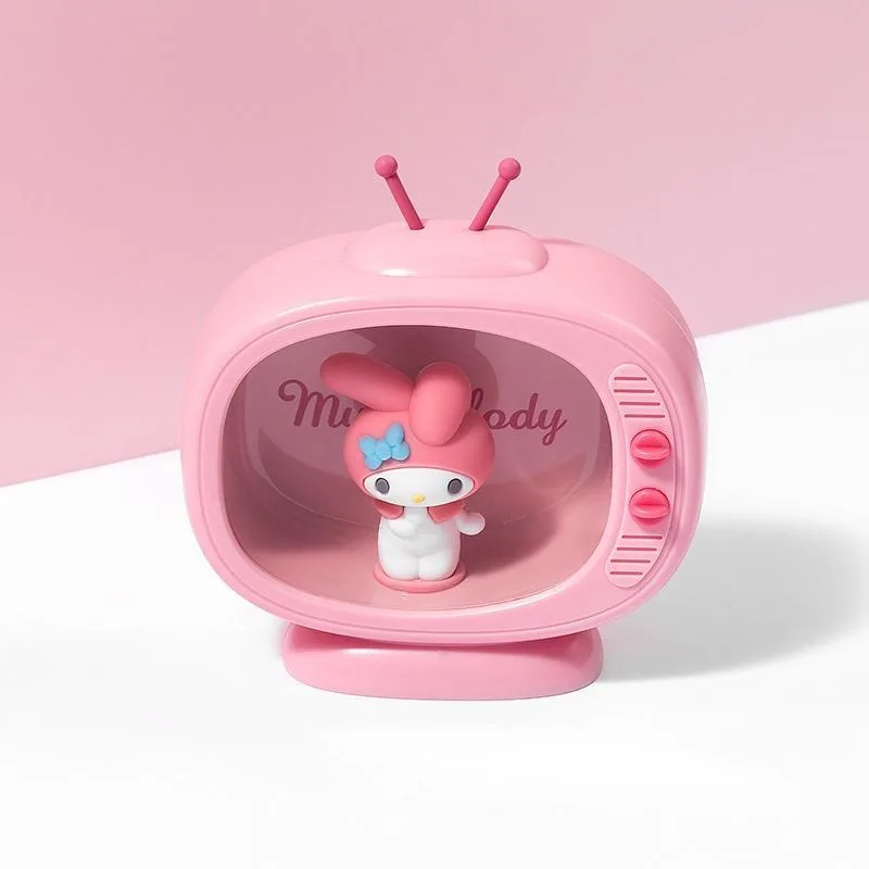 Wholesale animation peripherals sanrio compact TV-shaped night light Helllo Kitty cute gift for girls bedside sleep lamp