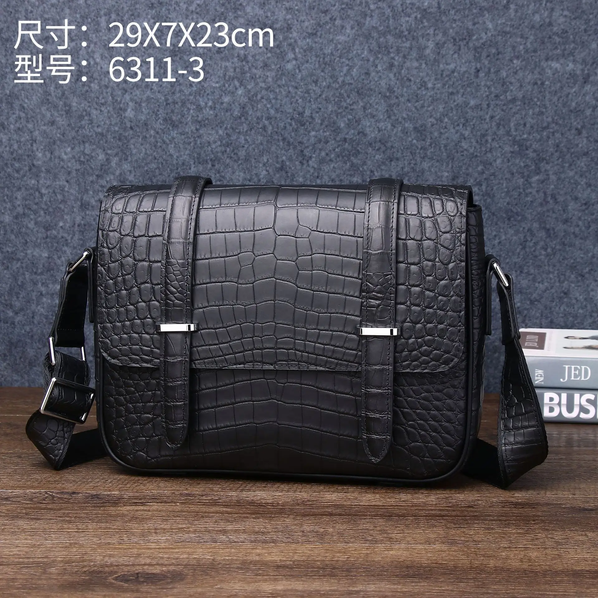 New Crocodile Belly Men's Bag Pattern Cambridge for One Shoulder Oblique Straddle Leisure Outdoor Horizontal сумка для ноутбука