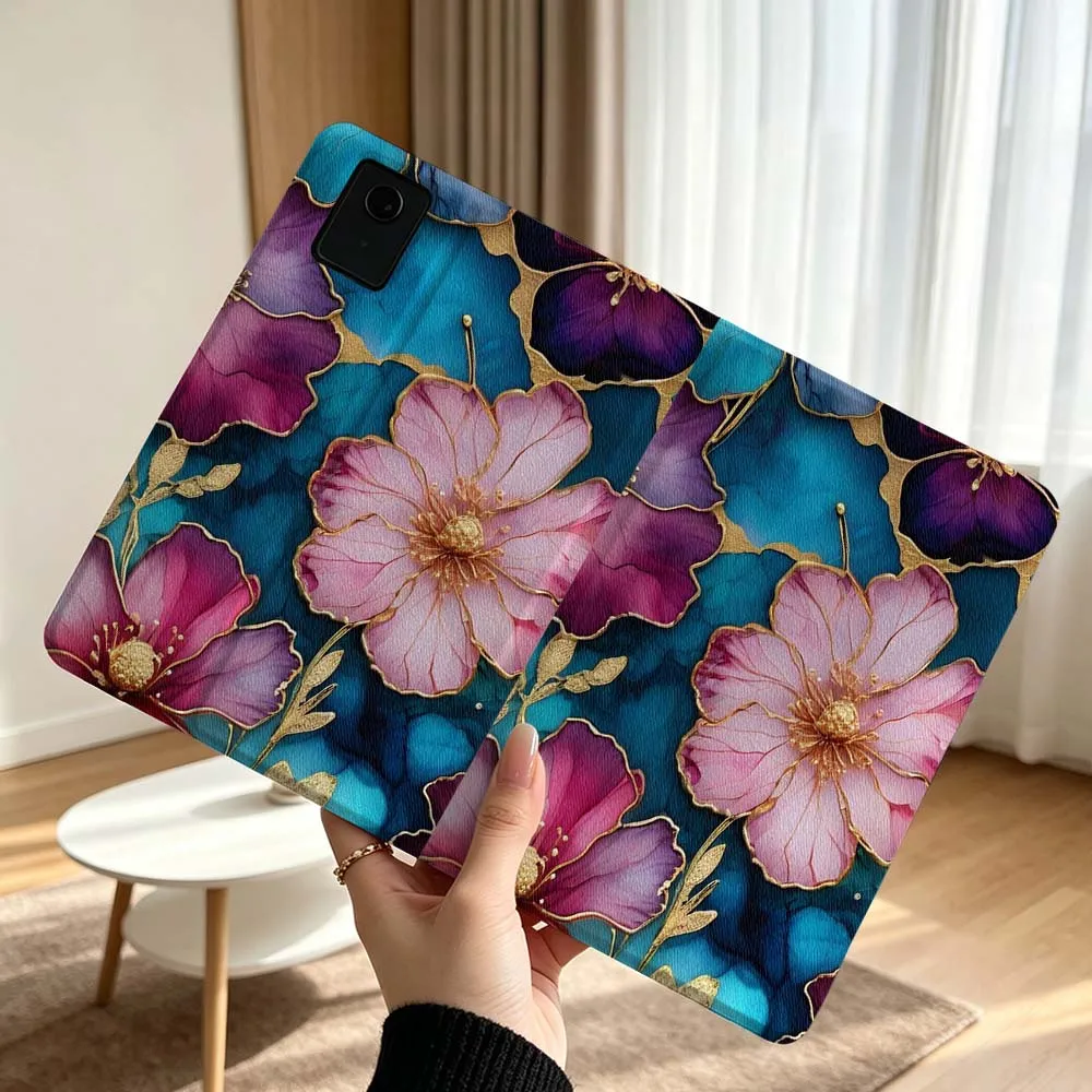 Beautiful Painted Flower Art For Lenovo Xiaoxin Pad Pro Tab P12 P11 11 13 11.2 inch K11 Plus Pen Tray Tablet Case Soft