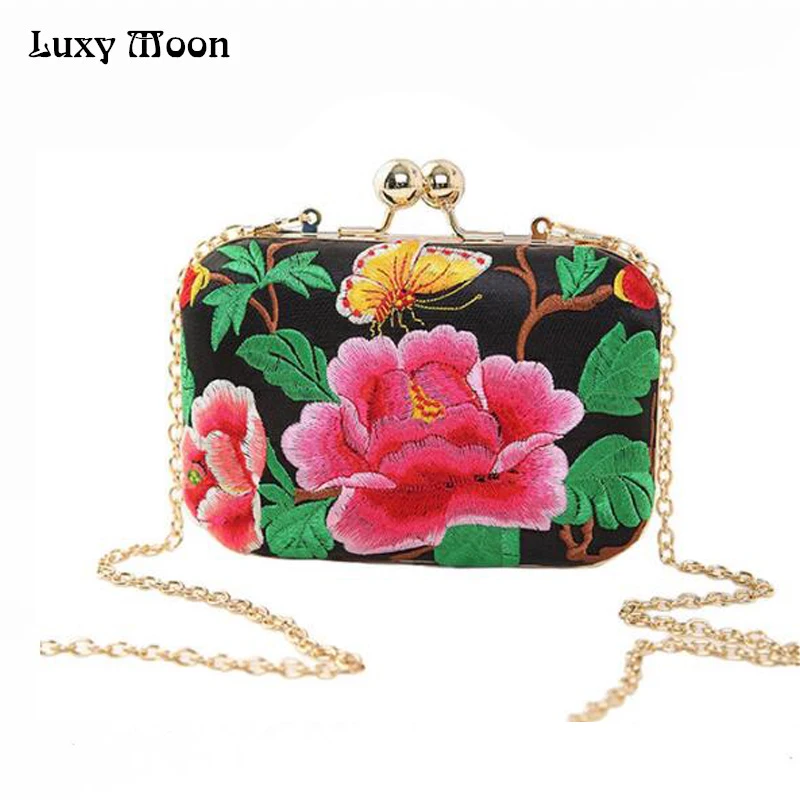 

Embroidery Handbags Vintage Clutch Bags National Evening Clutch Bag Women Wedding Bags Chains bolsas feminina ZD377