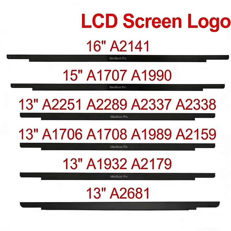 LCD Screen Glass Trim Logo Bezel Front Display Cover For MacBook Pro Air A1706 A1707 A1708 A1990 A2141 A1932 A2337 A2338 A2681