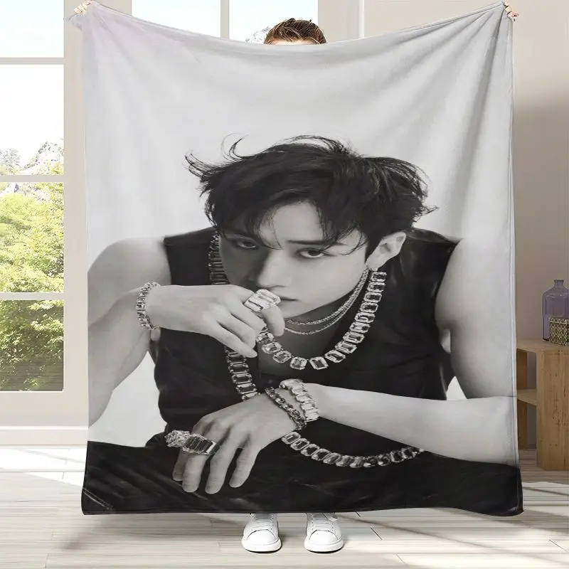 SK Korean B-Bangs C-Chans Star Chk Chk Boom Flannel Throw Blanket,Cozy Warm Blanket for Bed,Sofa,Living Room,Camping,Home Decor