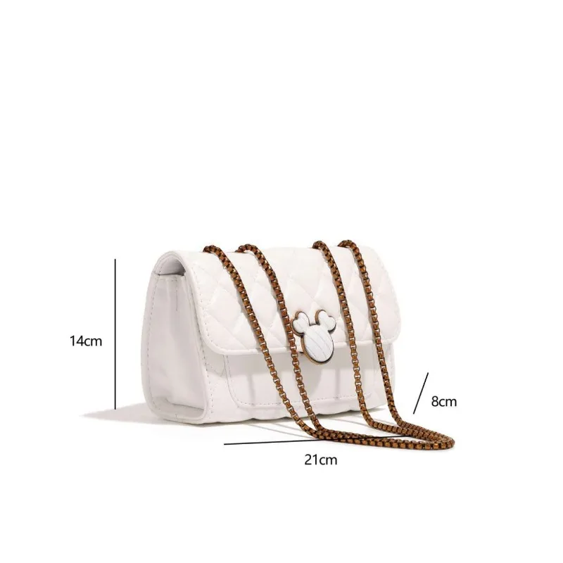 Disney Mickey Mouse Vintage Shoulder Bag Women Large Capacity Quilted Chain Crossbody Purse for College Students Daily Use