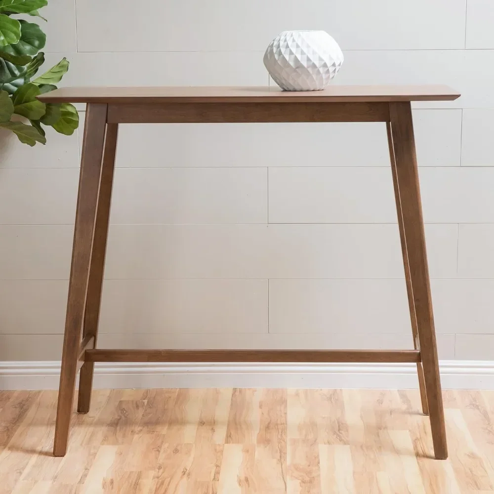 Bar table wooden bar counter with natural walnut veneer, 17.72