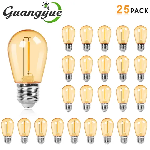 S14 플라스틱 Led 전구 E27 220V 110V 따뜻한 흰색 2W 1W Shatterproof 빈티지 램프 전구 문자열 빛 야외 정원 장식