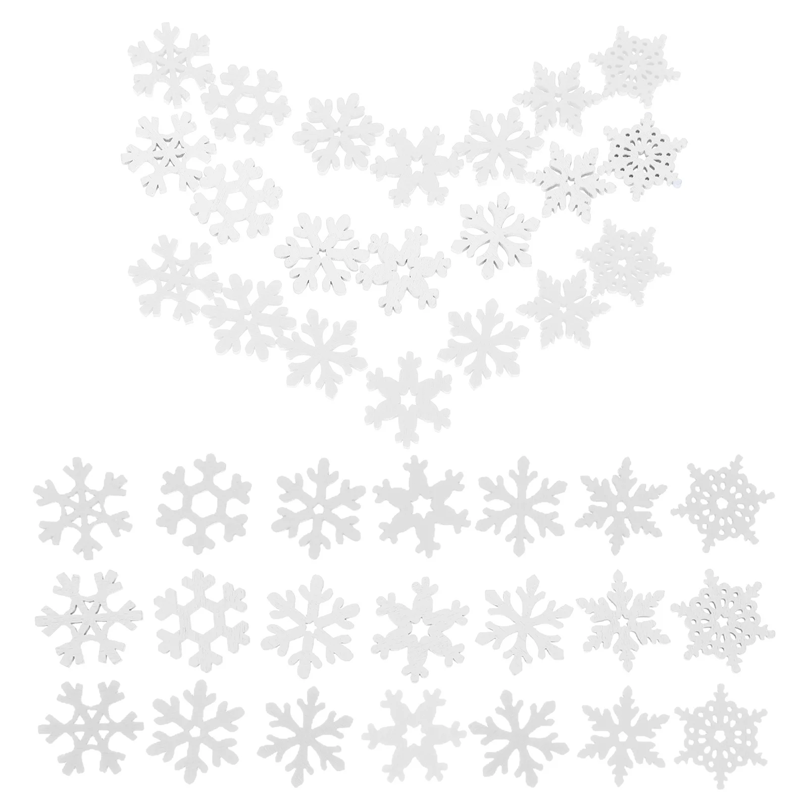 50 قطعة الثلج الخشبية 20 مللي متر لم تنته DIY بها بنفسك شجرة عيد الميلاد زينة معلقة لوازم الحرفية رقاقات الثلج الخشبية علامة خشبية فارغة