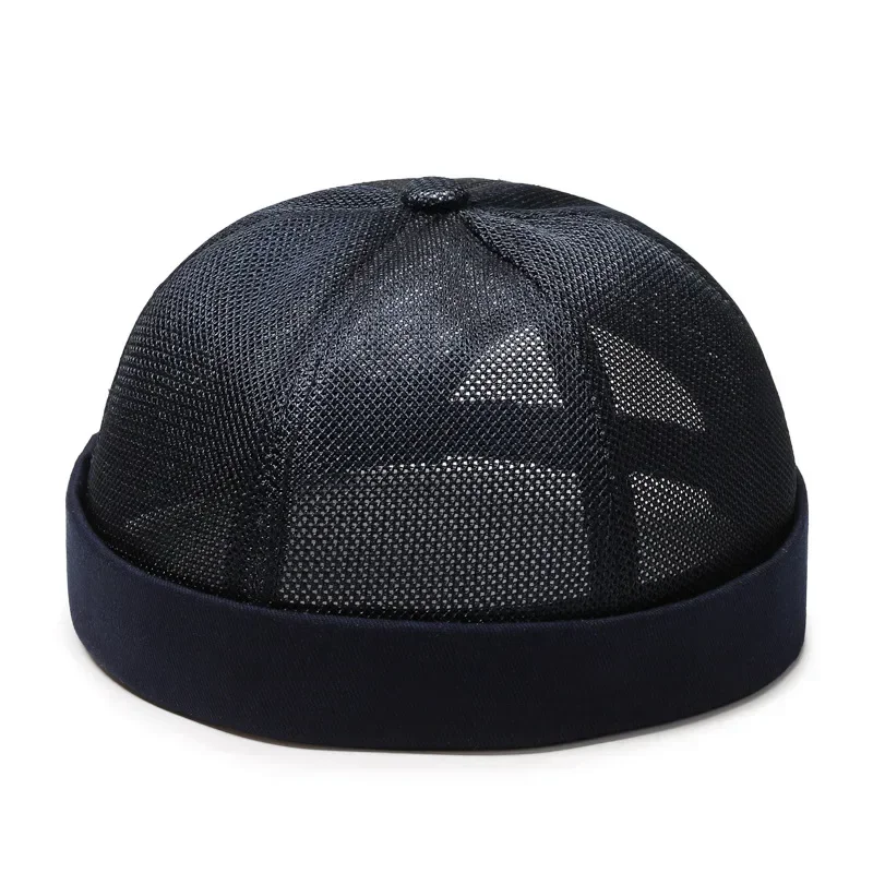 Casquettes à séchage rapide en maille complète pour hommes et femmes, crânes sans bord, bonnet d'été, casquette solide pour document, Hip Hop Street Docker, chapeaux Gorras
