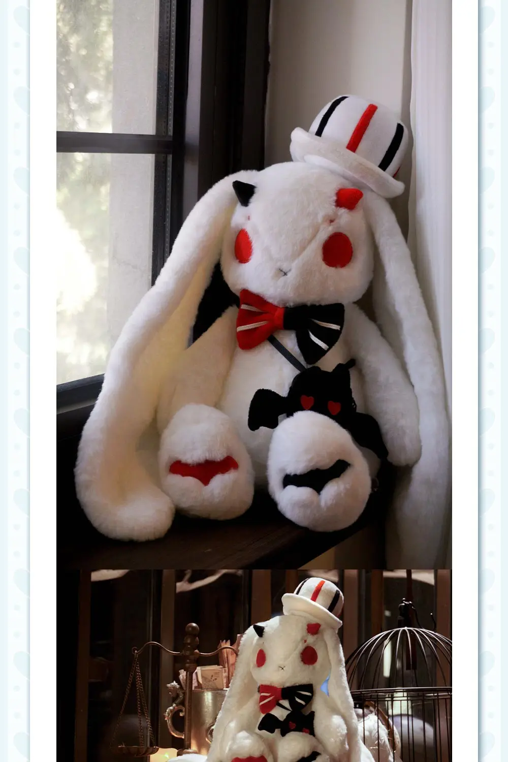 In Stock 50cm Original Red Black Rabbit Little Devil Bag Doll Backpack Bag Lolita Anime Game Toy Kids Gifts Cosplay