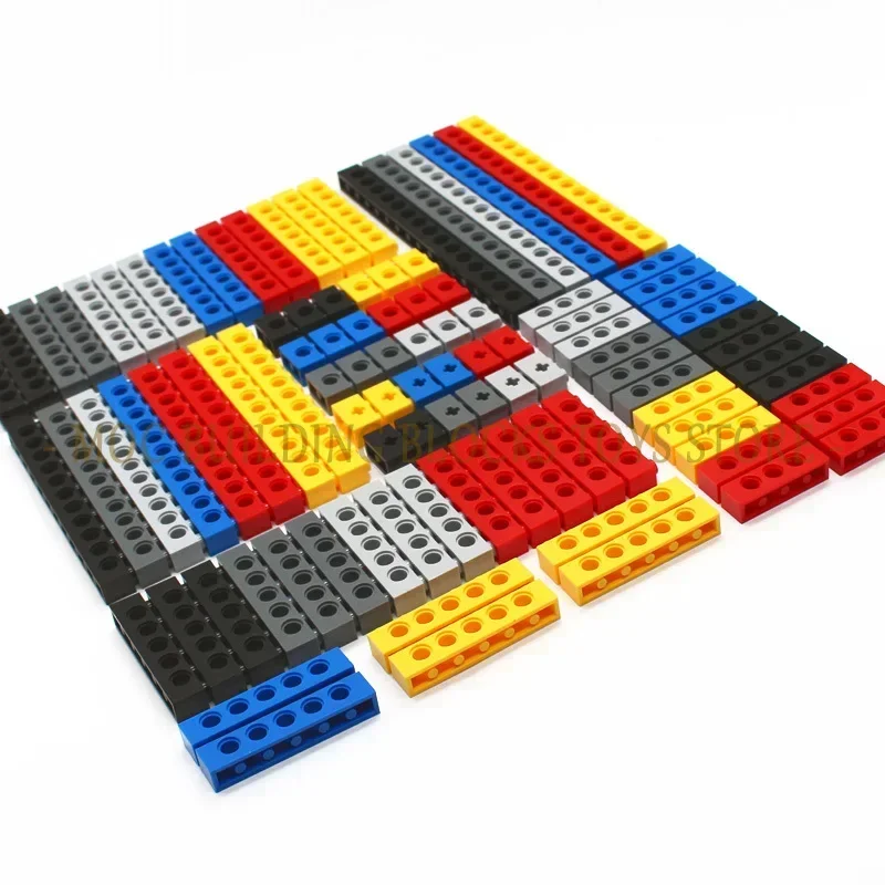 TECHNIC-bloques de construcción MOC para niños, juguete de ladrillos gruesos, con tachuelas, piezas de bloques de construcción de 6 colores, rayo largo, Robot, juguetes para niños