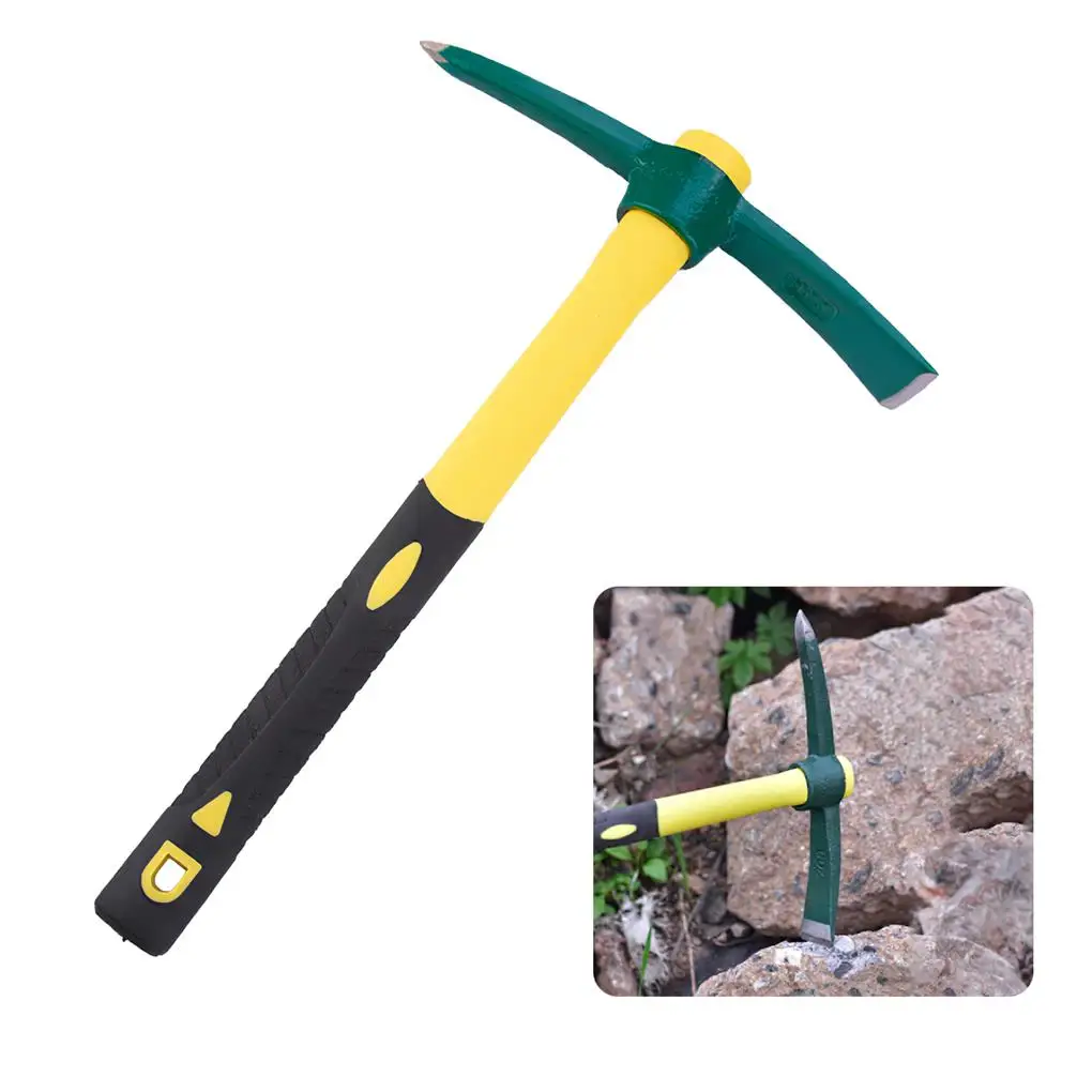 Hoe Forged Weeding Pick Garden Pick Axe Waterproof Rustproof Wear-resistant Steel Hoe Loosening Soil Gardening Camping