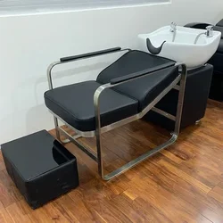 Modern Shampoo Backwash Unit Salon Furniture Barber Hair Washing Chair Lay Down Shampoo Bed