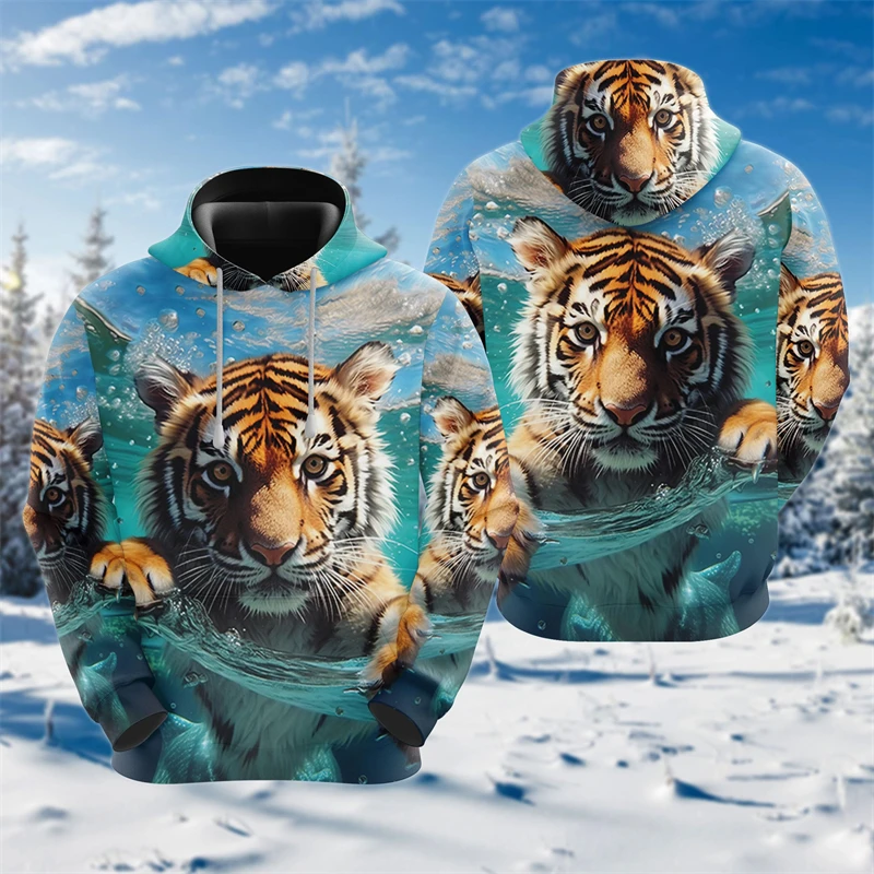 النساء والرجال القوطي النمر الرسم بلوزات ، أزياء الهارجوكو ، Y2K هوديي ، هوديس الحيوانات الرعب ، البلوفرات الهيب هوب ، الملابس الكاجوال