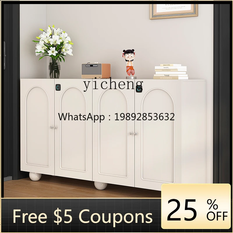 

1 solid wood shoe cabinet with lock at home entrance corridor corridor locker integrated storage cabinet