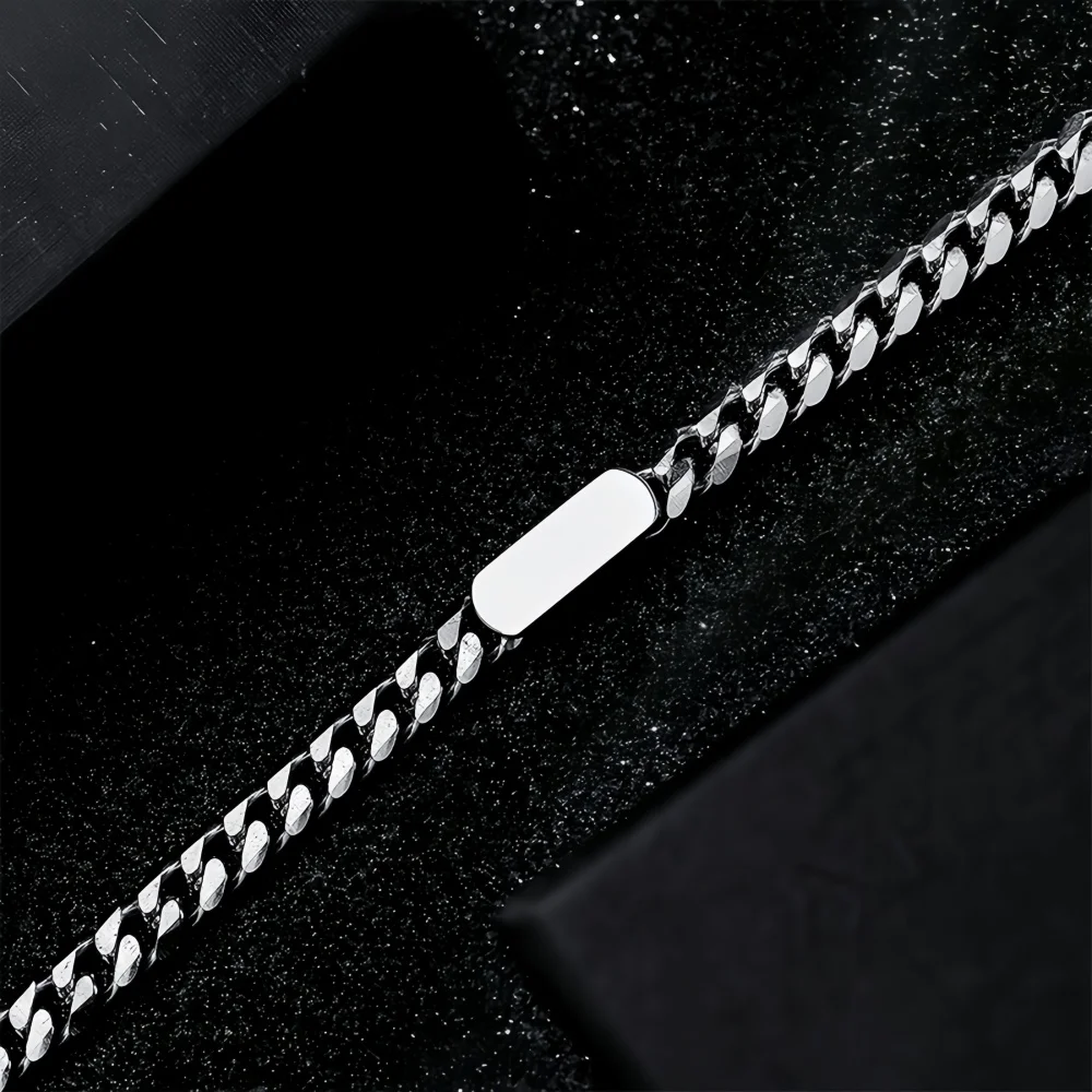 Hip-Hop Geometrisches Ovales Marken-Kubaketten-Armband Retro Edelstahl Herrenarmband Einfaches Damen-Titanstahl-Schmuckstück – Detail 6