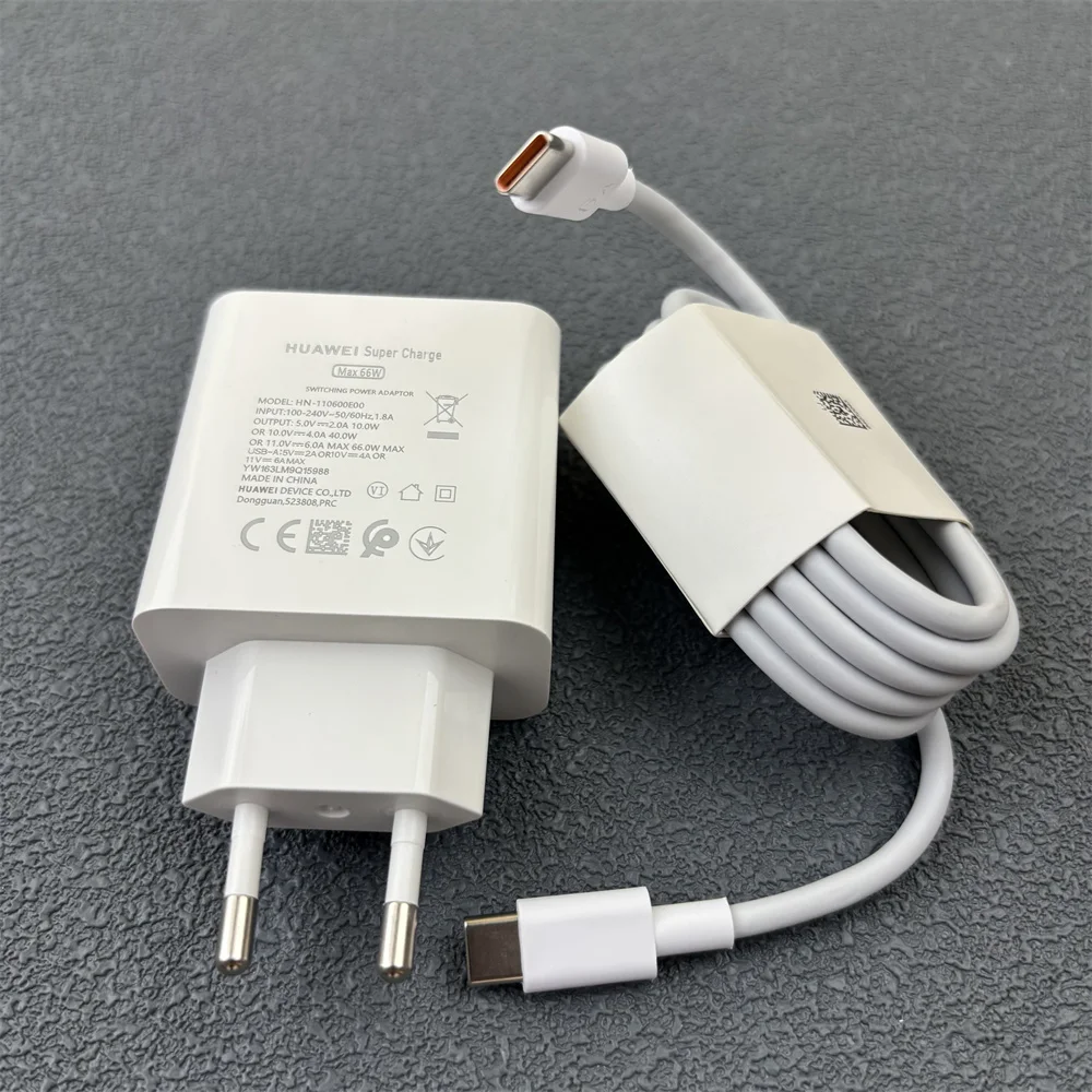 هواوي 66 واط الاتحاد الأوروبي منافذ مزدوجة سوبر تهمة التوصيل تحويل محول الطاقة ل Pura 70 الترا P60 P50 P40 ماتي 50 برو 6A USB C/PD كابل #2