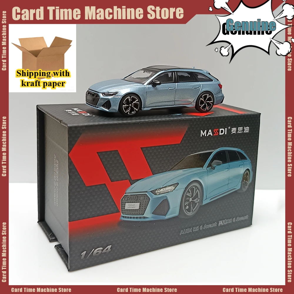 New Masdi 1/64 Audi RS6 Avant Ice Blue Red Black AD4107 Alloy Car Model Miniature Diecast Ornament Collection Model Hobby Toy