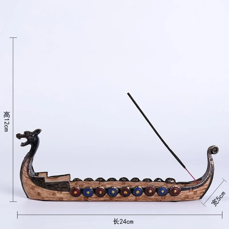 Dragon boat antique resin crafts Chinese ornaments interior decoration ornaments cross-border tourist souvenirs incense burner