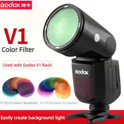 Godox AK-R16 Magnetic Diffuser Filter Plate V-11C Color Effect Gel for S-R1 V1 AD100 AD200 PRO V860 Camera Flash Light Speedlite