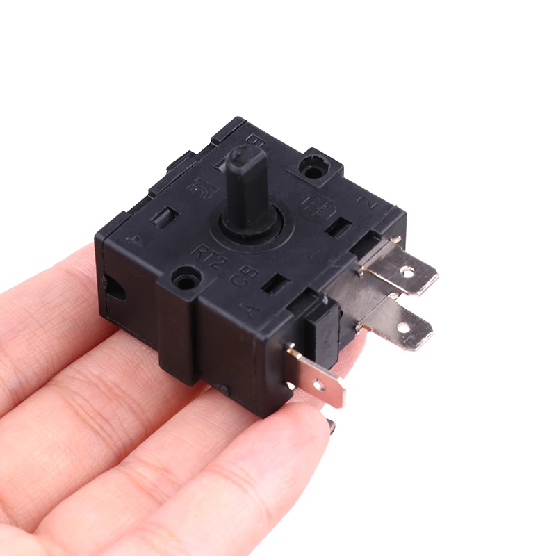 3/5 Pin 2/4 Position Rotary Switch Selector AC 250V 16A Radiator For Electric Room Heater-Black New