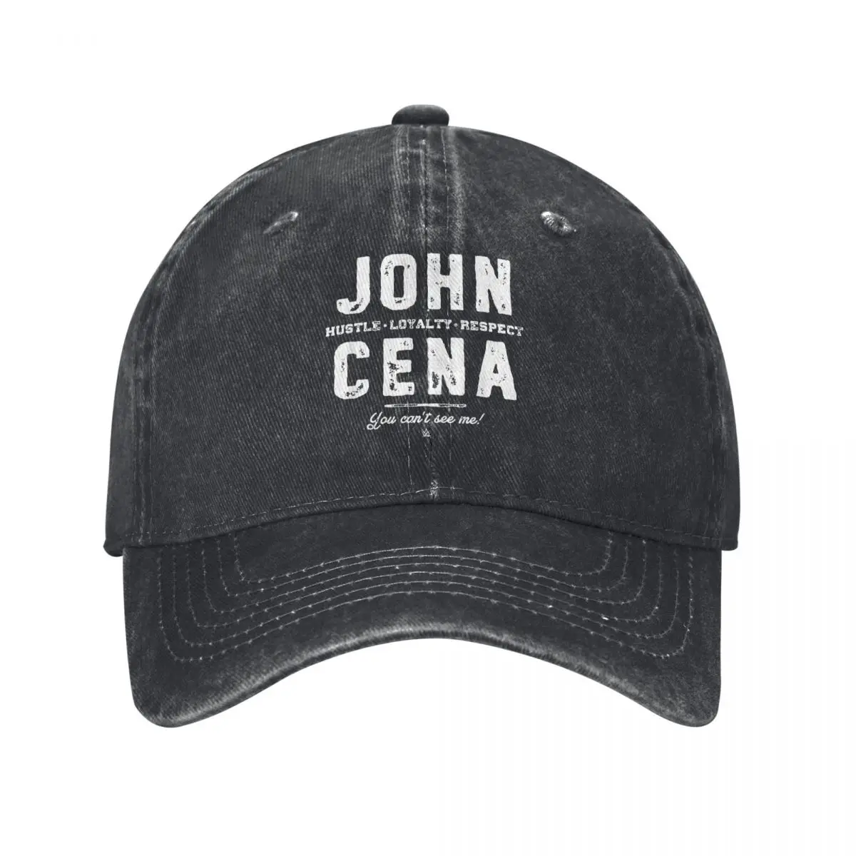 John Cena Hustle Loyalty Respect Fight Type Unisex Baseball Cap Distressed Denim Hats Cap Vintage Outdoor Running Golf Dad Hat