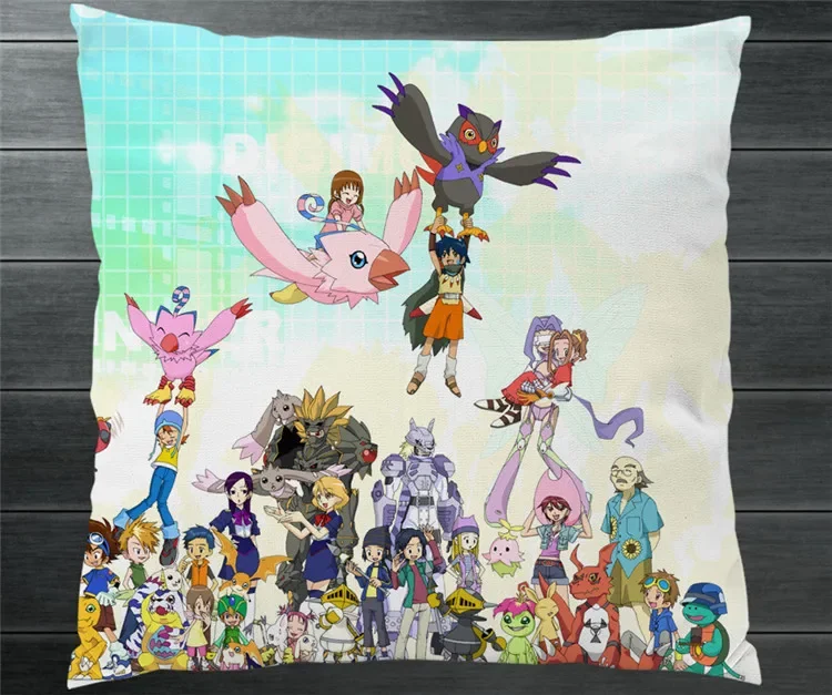 Digimon Adventure tri Digital Monster  40x40cm Pillowcase Pillow Case Cover Cosplay Manga Gift BED/SOFA/CAR Decor