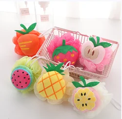 Cute Fruit Baby Bath Brush Children's Bath Ball Soft Skin-friendly Body Scrubber Flower Kids Body Brush Bathroom Accessories