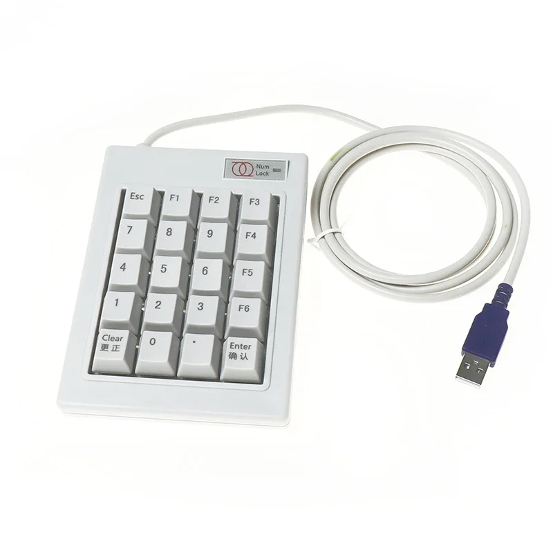 

20 Keys PS/2 USB ESC Key Wired Mechanical Password Finance Number Numberic Keypad Keyboard F1 F2 F3 F4 F5 F6 CLEAR KEY