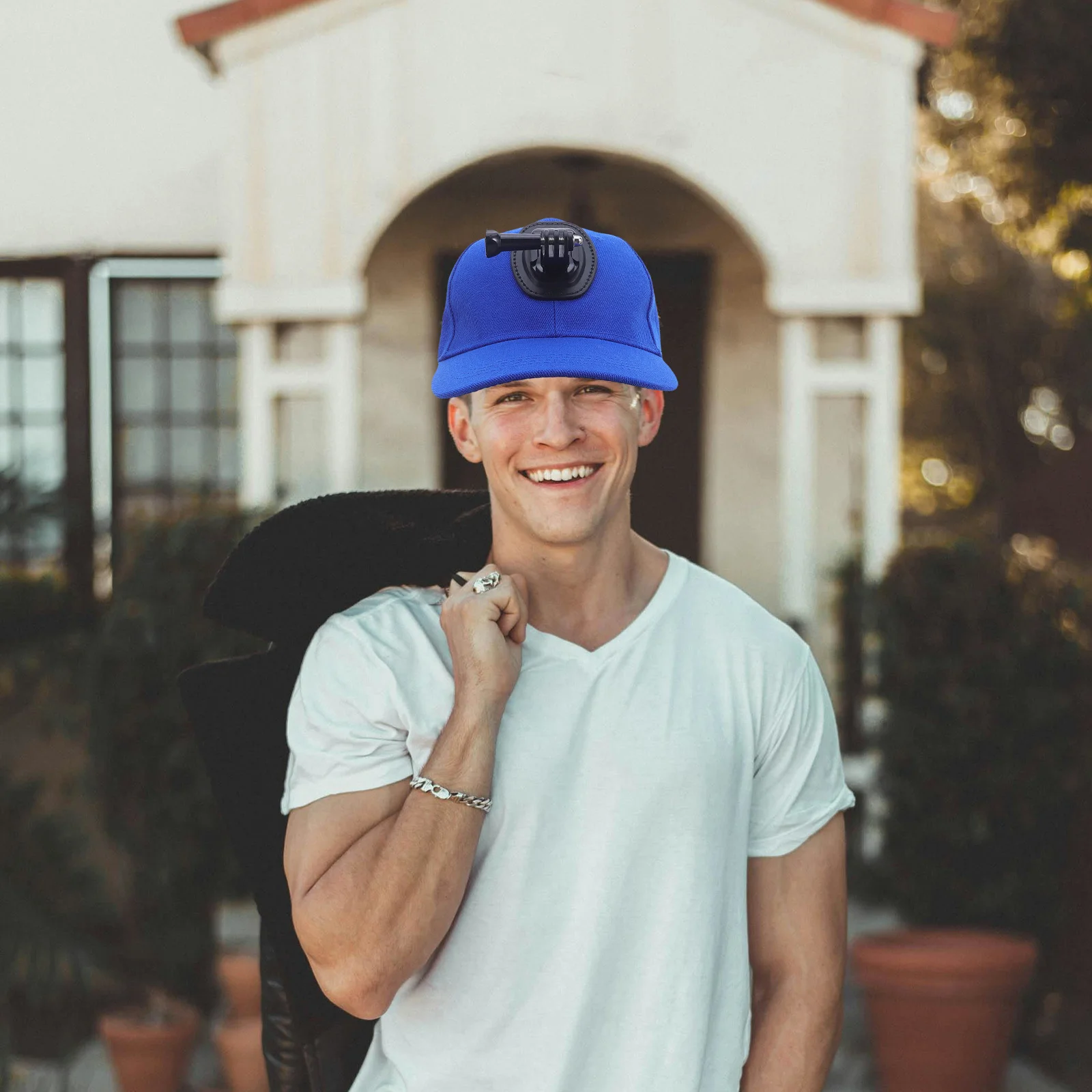 

Sports Camera Cap with Quick Release Mount Dark Blue - Adjustable Breathable Baseball Hat for Hands-Free Video Recording Outdoor