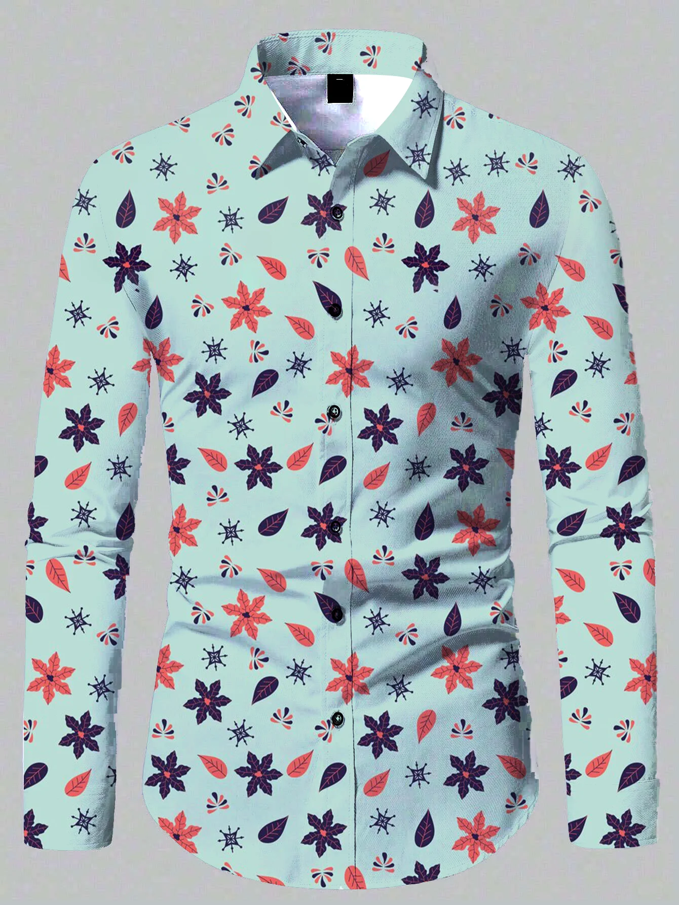 Fashion Comfortable 2024 New 3d Printed Floral Pattern Shirt Beach Sun Casual Slim Fit Fashion Mens Shirt Long Sleeve Shirt