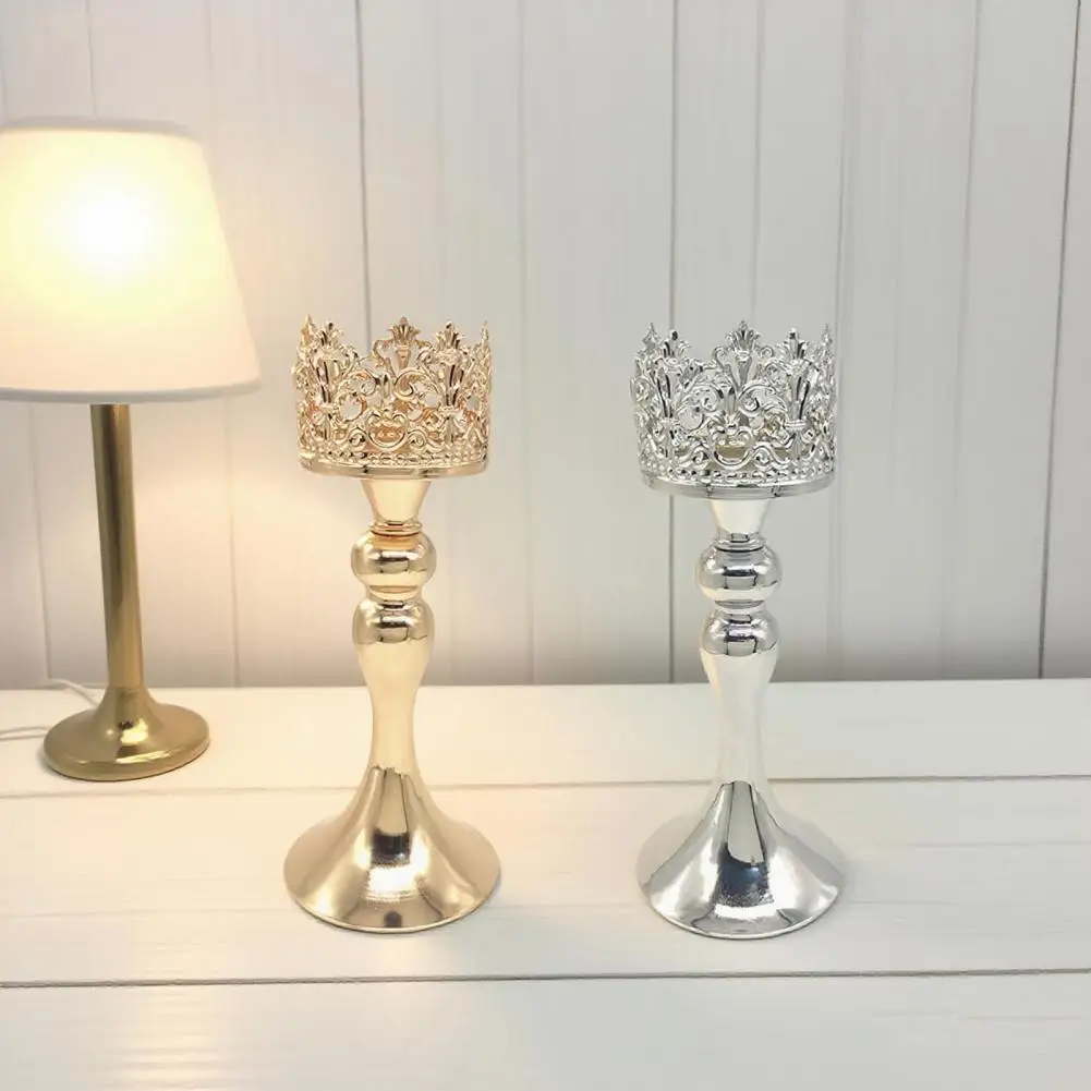 Decorative Metal Candle Holder Crown Metal Candlestick European Style Crown Metal Candle Holder Decorative Dinner for Wedding