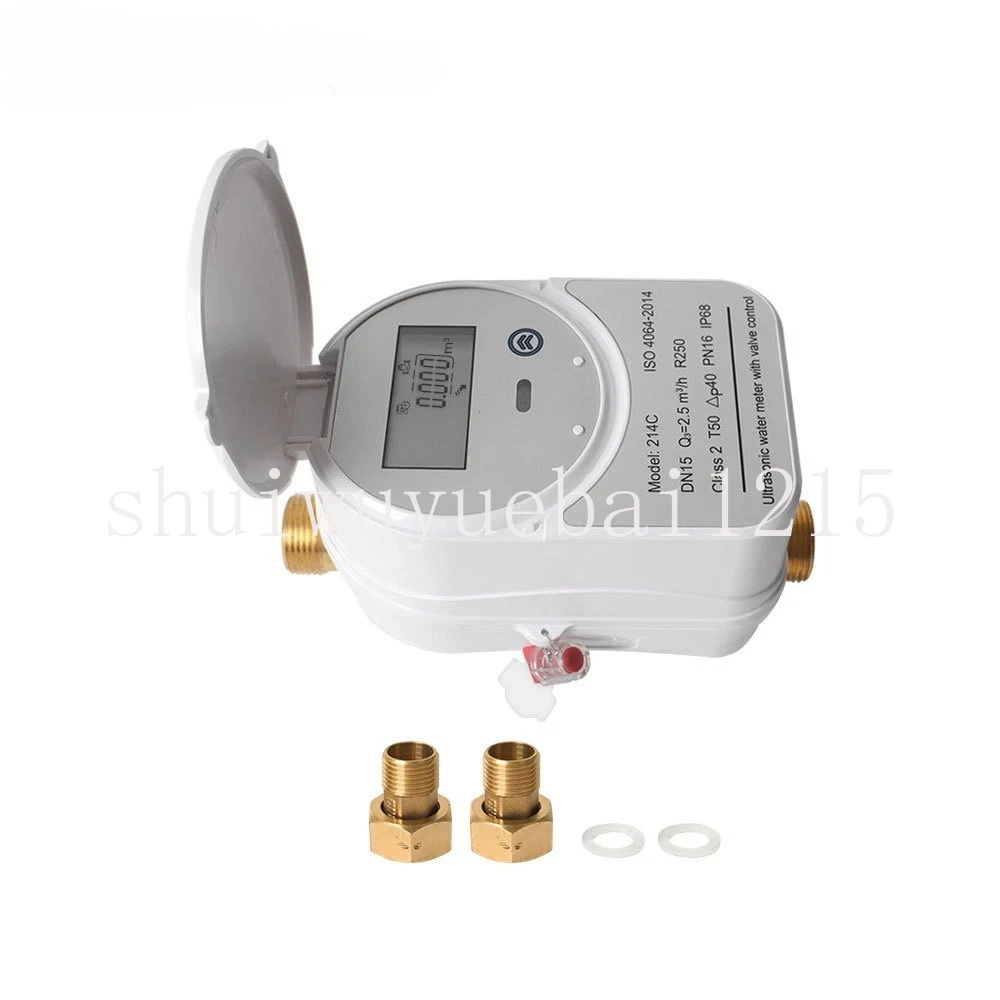 Zigbee Intelligent Valve Ultrasonic Water Meter IP68 Liquid Crystal Display Water Flow Consumption Measurement