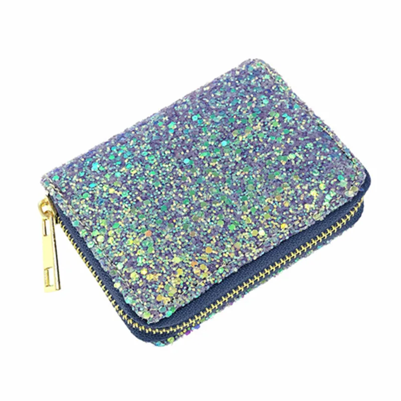 Portafoglio da donna in PU con paillettes di diamanti fluorescenti Laser portamonete da donna colorato pochette per bambini borsa da donna con