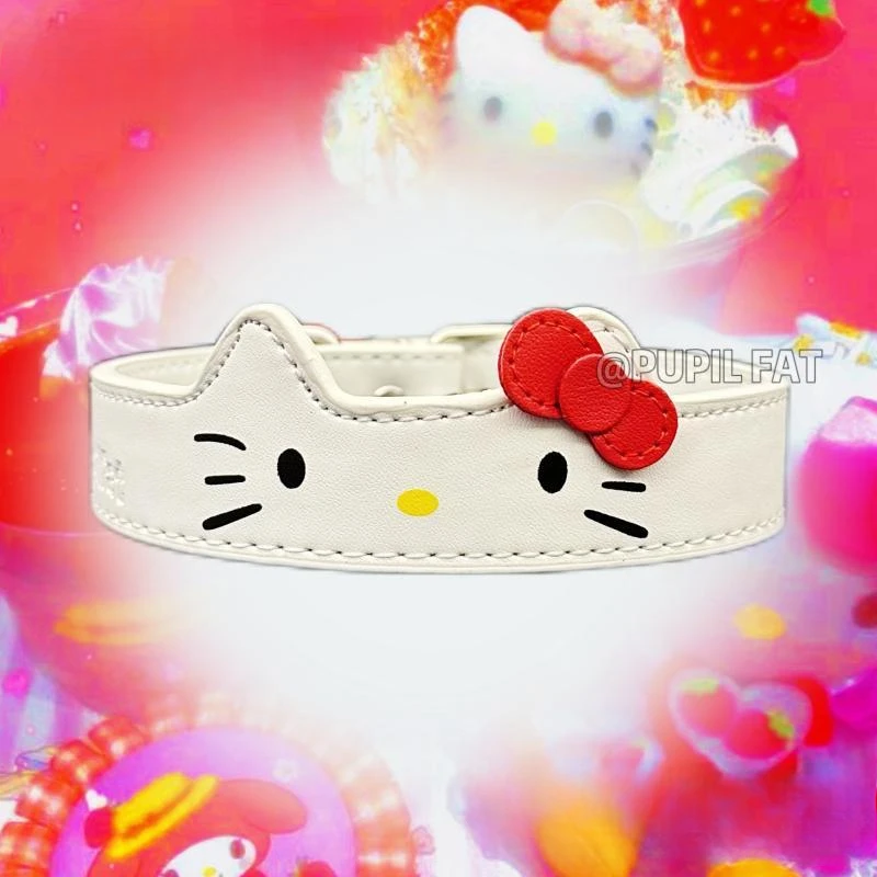 Sanrio Hello Kitty Necklace Women Pu Leather Necklace Cartoon Y2K Accessories Kawaii Adjustable Neck Collar Gift