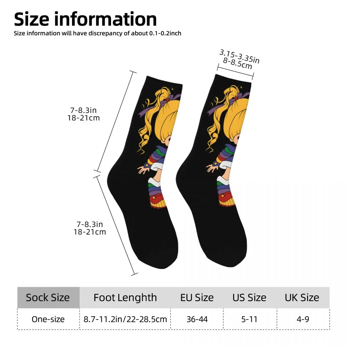 Rainbow Brite Socks Trendy Stockings Autumn Anti Sweat Women Men Socks Comfortable Printed Running Sports Socks