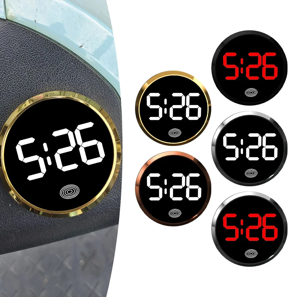 Mini Car Clock LED Luminous Car Clock ABC touch type Clocks Automobiles Internal Stick-On Digital Watch Car Access Auto Ornament