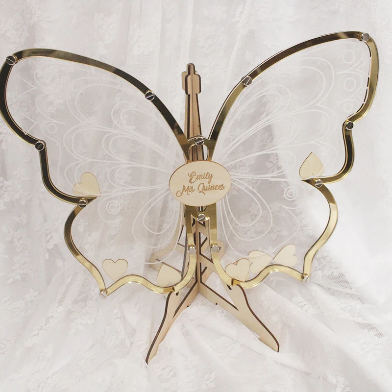 مخصص الحلو 16 سجل الزوار البديل فراشة ، ضيف حفل زفاف كتاب البديل فراشة ، Quinceanera ضيف كتاب فراشة #2