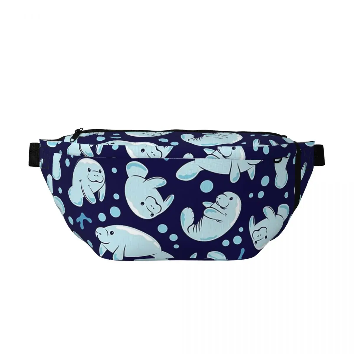 

Сумка-бананка через плечо с милым рисунком морского кабана - синяя, с подводным узором, для мужчин и женщин, регулируемая поясная сумка, чехол для денег и телефона, нагрудная сумка