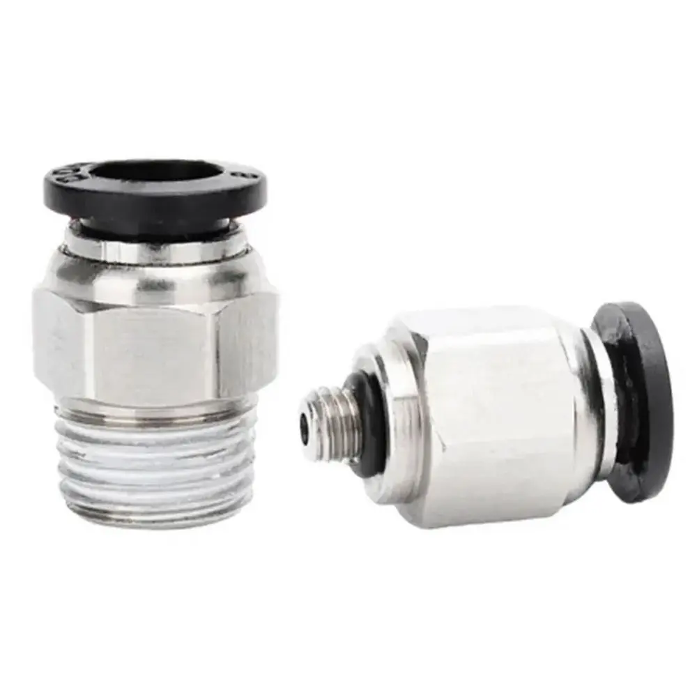 

1 шт. Пневматический фитинг для труб, прямой, с наружной резьбой 1/8" 1/4" 3/8" 1/2", черный, быстроразъемный соединитель для шлангов и трубок