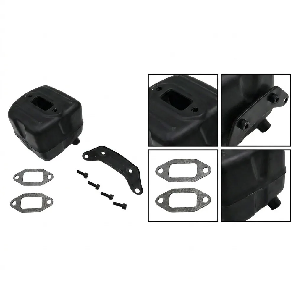 Performance Muffler Dual-Port Muffler Enhanced Flow Rubber Stoppers Included Debris Protection High Efficiency