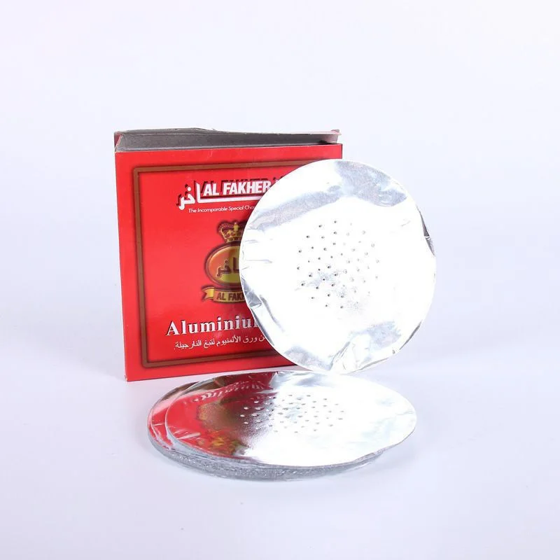 50pcs/Box Arab Hookah Perforated Tinfoil 12*12cm with Hole Circular Alpha Shisha Tin Foil for Hookah Bowls Nargile Accessories